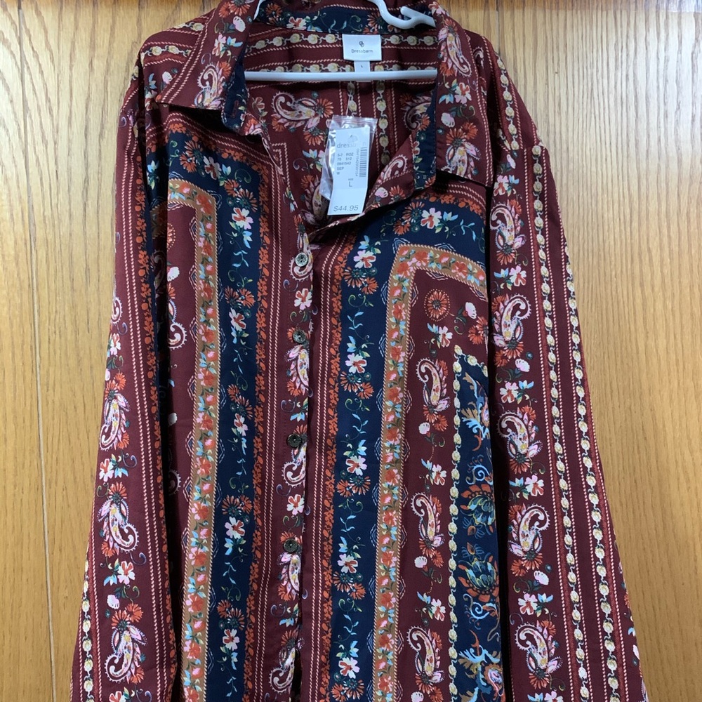 Floral Western Button Down